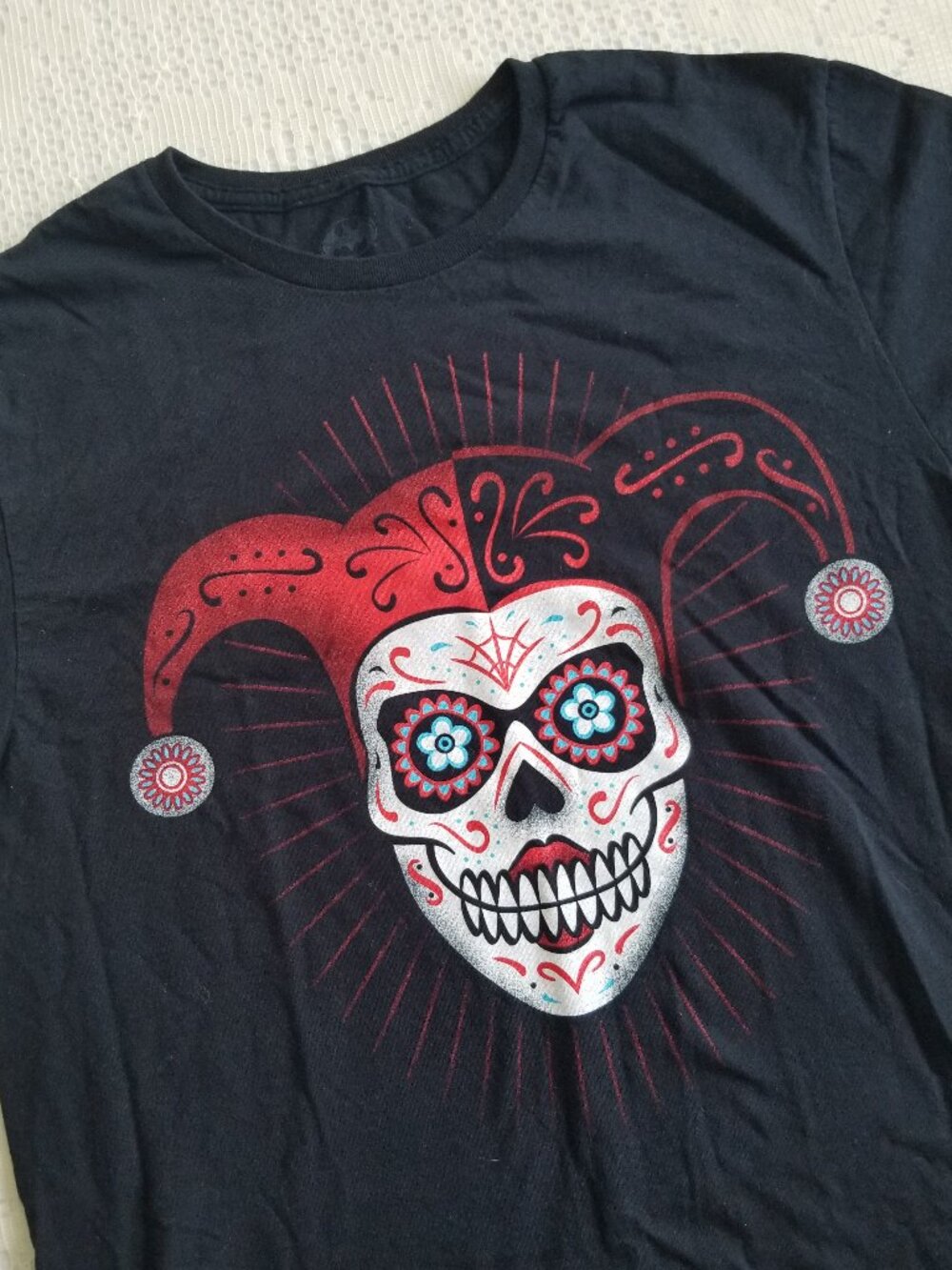 Harley Quinn Sugar Skull T-Shirt DC Comics Batman Black Medium